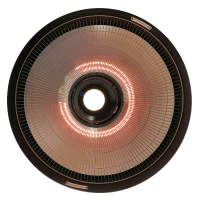 Outsunny 1500W Ceiling Mounted Round Outdoor Electric Patio Heater with LED Light and Remote Control(m-8)