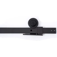 HomCom 6' Modern Interior Sliding Barn Door Hardware Kit - Black Carbon Steel(m-6)