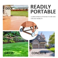 PawHut Large Chicken Coop Pet Farm House Poultry Backyard Run Nest Box W/Wheels - Wood(m-5)