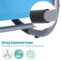 Outsunny Zero Gravity Rocking Lounge Sling Reclining Chair with Padded Headrest - Blue(m-6)