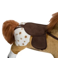 Open Box Qaba Kids Plush Interactive Rocking Horse Pony Toy with Realistic Sounds - Brown(m-7)