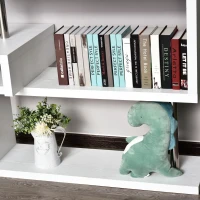 HomCom Rotating Home Office Corner Desk and Storage Shelf Combo - Wood Grain White(m-13)