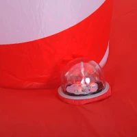 HOMCOM 6’ Outdoor Lighted Inflatable Christmas Road Sign - Santa Please Stop Here(m-11)