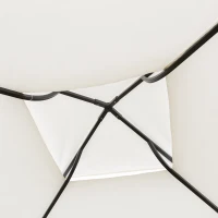 Outsunny 10'x10' Decorative Garden Gazebo with Steel Frame - Elegant Patio Canopy, Cream - Perfect for Outdoor Events & Gatherings(m-4)