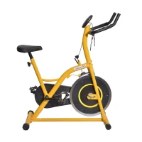 Soozier Upright Stationary Exercise Bike with LCD Monitor - Yellow(m-2)