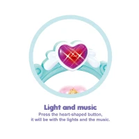 Qaba Kids Fashion Pretend Play Set Princess Vanity Table with Lights, Sounds and Accessories - Light Blue / Pink(m-5)