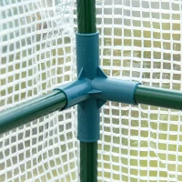 Outsunny 7' x 3' x 7' Outdoor Walk-In Greenhouse, Plant Nursery with Roll-up Windows, PE Cover, and 3 Wire Shelves, White(m-10)