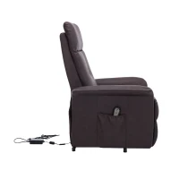 HomCom Faux Leather Three Position Lift Chair Recliner With Remote - Brown(m-9)