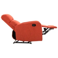 HomCom Linen Fabric Manual Recliner Lounger Chair  with Footrest - Red(m-1)