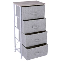 HOMCOM 26"  4 Drawer Vertical Storage Cube Dresser with Fabric Bins(m-7)