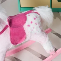 Qaba Plush Rocking Horse Soft Battery Operated Kids Toy Bouncing Rocker Ride-On Pony Walker - Pink(m-11)