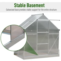 Outsunny Aluminum 4.25' L x 6.25'W x 7.2'H Polycarbonate Portable Walk-In Garden Greenhouse(m-10)