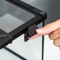 PawHut 14 Gallon Reptile Glass Terrarium Tank, Breeding Box Full View with Visually Appealing Sliding Screen Top for Lizards, Frogs, Snakes, Spiders, 20" x 12" x 14"(m-13)