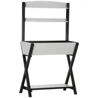 Outsunny Garden Potting Bench Table with Hidden Storage Box, Wood Outdoor Work Station with Open Top and Lower Shelf(m-1)