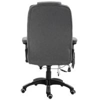 Vinsetto Adjustable Reclining Heating Massage Office Chair Linen Fabric - Grey(m-11)