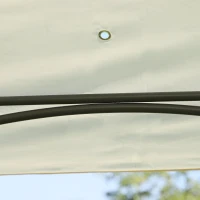 Outsunny 12' x 9' Steel Outdoor Hexagon Gazebo Pavilion Canopy Tent with Curtains - Cream White(m-12)