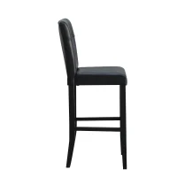 HomCom 42" Modern Bar Height Faux Leather Tall Dining Chair Stool - Black(m-4)