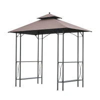 Outsunny 8' Outdoor Patio Double-Tier BBQ Grill Canopy Tent with Two Table Surfaces(m-6)