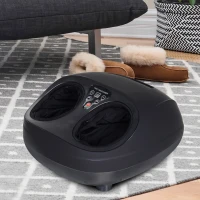 HOMCOM Spa Shiatsu Electric Foot Massager Machine with Deep Kneading Heat and Timer - Black(m-2)