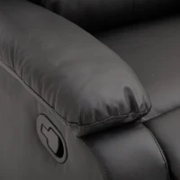 HomCom PU Leather Traditional Manual Recliner Chair - Black(m-11)