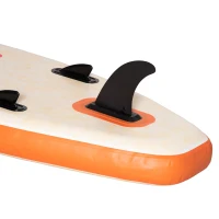 Outsunny Inflatable Paddle Board, Stand Up Paddle Board Adjustable Aluminum Paddle Non-Slip Deck with ISUP Accessories & Carry Bag, 10'5'' x 30" x 6", Orange and Grey(m-9)