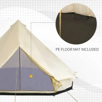 Outsunny 16' Spacious Interior 10 Person Family Boho Glamping Teepee Tent - Beige(m-7)