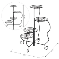 Outsunny 4-Tier Folding Flower Pot Stand Display Table for an Elegant Indoor/Outdoor Decorative Touch(m-3)