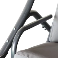 Outsunny Modern Outdoor Relax Deck/Patio Swing Chairs with 2 Separate Seats and Removable Shade Canopy -  Grey and Black(m-8)