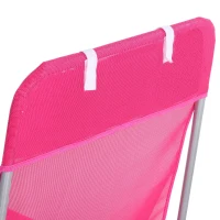 Outsunny Mesh Reclining Lounge Chair Lightweight & Portable Outdoor Chair, Pink, Ultimate Comfort for Patio & Beach(m-9)