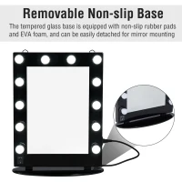 HomCom LED Lighted Make-Up Vanity Mirror - Black(m-7)