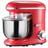 HOMCOM Stand Mixer with 6+1P Speed, 600W Tilt Head Kitchen Electric Mixer with 6 Qt Stainless Steel Mixing Bowl, Beater, Dough Hook and Splash Guard for Baking Bread, Cakes, and Cookies, Red(m-1)