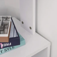 HomCom 360° Rotating Home Office Corner Desk and Storage Shelf Combo L-Shaped Table Workstation - White(m-13)