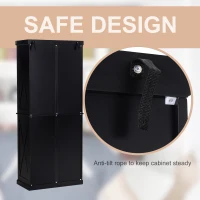 HOMCOM 5ft Tall Wood Kitchen Storage Cabinet with Adjustable Shelves, 2 Wood Pantries, Drawer and Sturdy Design - Black(m-6)