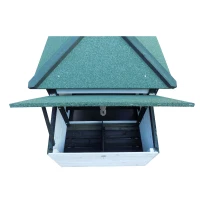 PawHut 77" Premium Wooden Backyard Chicken Coop With Run And Nesting Box - Green / White(m-6)