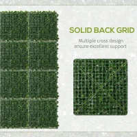 Outsunny 12 PCS 20" x 20" Artificial Boxwood Wall Panel Sweet Potato Leaf Privacy Fence(m-6)