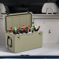 Outsunny 64 Quart Rotomolded Outdoor Portable Camping Cooler and Ice Chest Box(m-3)