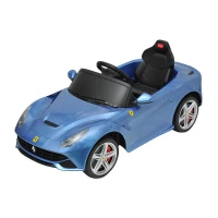 Open Box Ferrari F12 Kids 6v Electric Ride On Toy Car w/ Parent Remote Control - Blue(m-1)