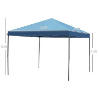 Outsunny 10' x 10' Pop Up Canopy Tent with Netting, Instant Gazebo, Ez up Screen House Room with Carry Bag, Height Adjustable, for Outdoor, Garden, Patio, Light Blue(m-3)