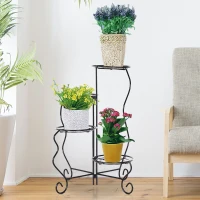 Outsunny 4-Tier Folding Flower Pot Stand Display Table for an Elegant Indoor/Outdoor Decorative Touch(m-2)