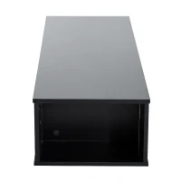HomCom 48” Modern Wooden Floating Media Center Shelf Unit - Matte Black(m-6)