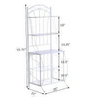 HomCom 66" Steel Indoor Bakers Rack (White)(m-4)