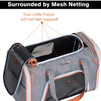 PawHut 18" Small Dog Carrier Pet Tote Bag Airline Approved Pet Carrier Cat Travel Carrier(m-6)