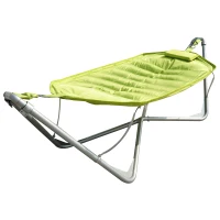 Outsunny Single Seat Outdoor Patio Hammock Swing w/ Canopy and Stand - Lime Green(m-3)