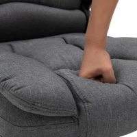 Vinsetto Adjustable Reclining Heating Massage Office Chair Linen Fabric - Grey(m-20)
