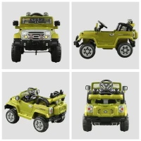 Aosom Ride On Car Off Road Truck SUV 12V Kids Electric Battery Powered Off Road Truck with Remote Control and MP3, Adjustable Speed, Green(m-8)