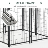 PawHut Outdoor Dog Kennel Run House Crate Cage Enclosure Anti-Sun Roof Patio Pet Shelter - Gray and Black(m-5)