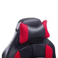 HomCom High Back Racing Style Ergonomic Gaming Chair With Armrest, Lumbar And Head Support - Red / Black(m-11)