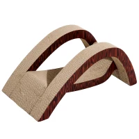 PawHut Arch Bridge Style Cat Scratcher Lounge Corrugated Cardboard Bed Play Toy(m-5)
