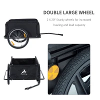 Aosom Steel Frame Bicycle Bike Cargo Trailer Luggage Cart Carrier For Shopping - Red(m-6)