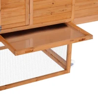 PawHut Deluxe Backyard Wood Poultry Chicken Coop Hen House Hutch Nesting Box w/Wheels - Wood(m-10)